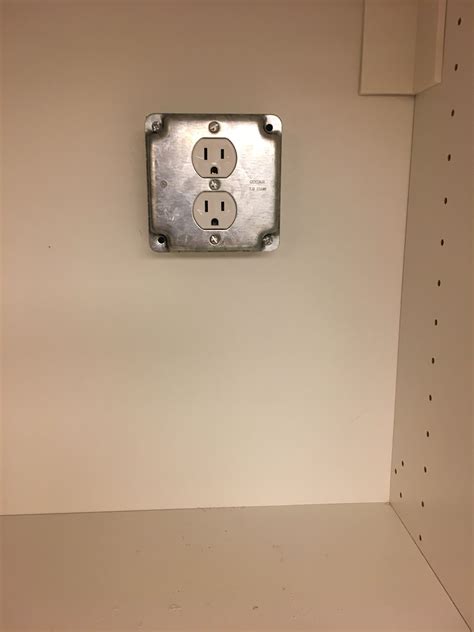 electrical box for cabinet|inside cabinet outlet box.